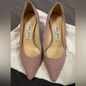 Jimmy Choo Romy Dusty Glitter Pumps Pink